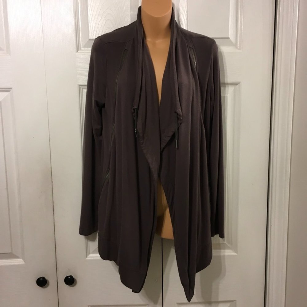 Dalia Open Front Gray Cardigan